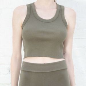 Brandy Melville Army Green Tank Top Slight Crop